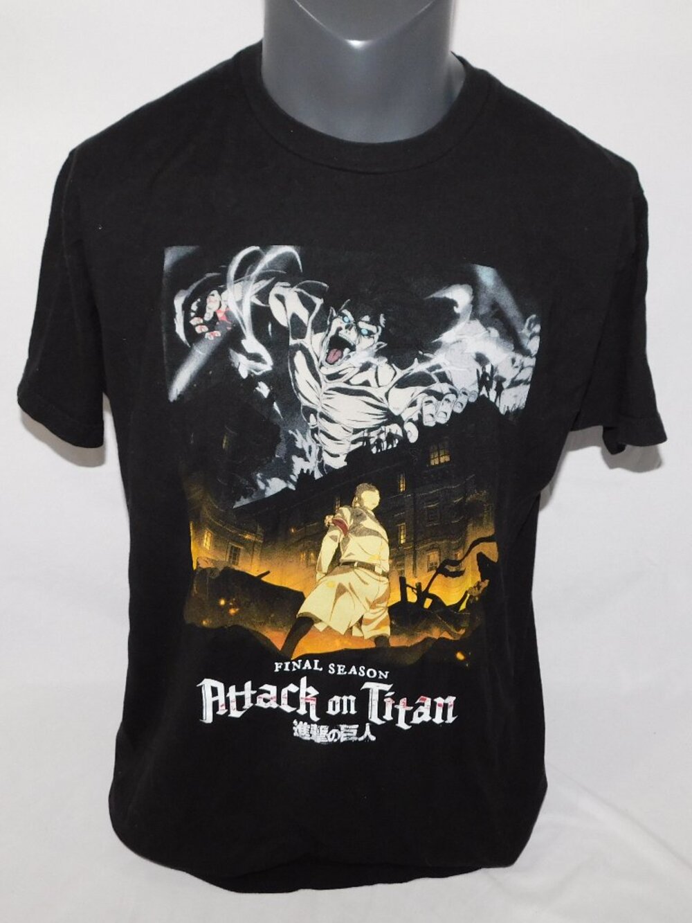 Attack on Titan Final Season Black Graphic T Shirt Mens L
